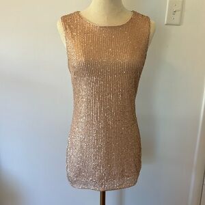 Susana Monaco pale pink sequined tunic in EUC size 6